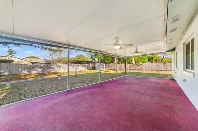 5144 Orange Ave, Winter Park, FL 32792 - unfurnished sunroom featuring a ceiling fan