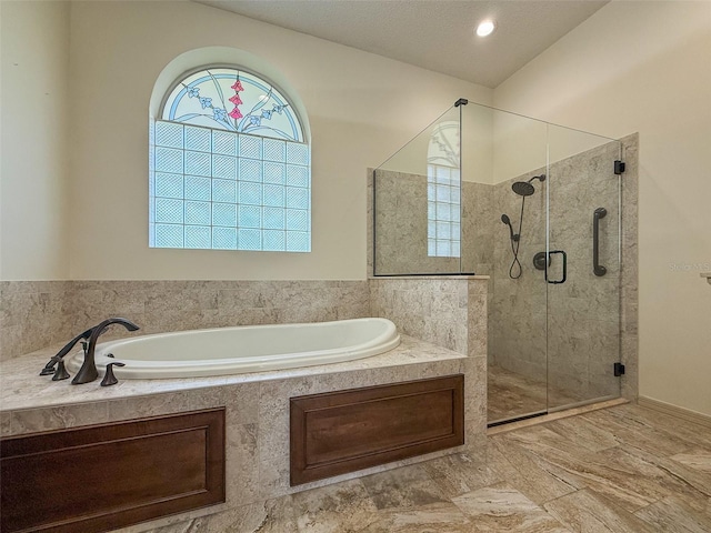 2444 Grandfather Mtn, Spring Hill, FL 34606 - bathroom featuring a bath and a shower stall