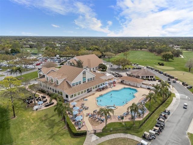 2444 Grandfather Mtn, Spring Hill, FL 34606 - bird's eye view of a pool area