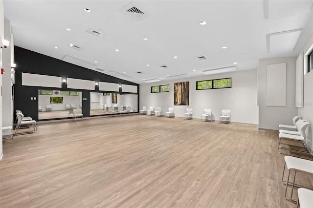 2444 Grandfather Mtn, Spring Hill, FL 34606 - exercise room featuring light wood-style flooring, recessed lighting, and baseboards