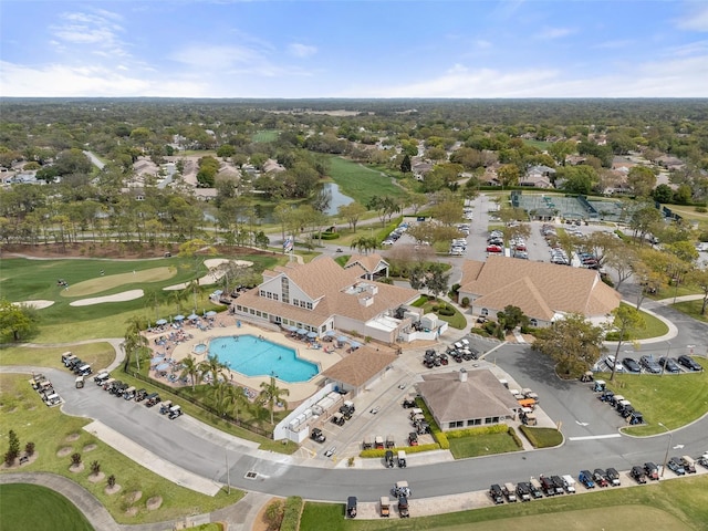 2436 Deer Trail Ln, Spring Hill, FL 34606 - aerial view of property's location with a golf club and a pool