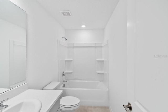 182 River Front Way, Edgewater, FL 32141 - bathroom with tile patterned flooring, vanity, toilet, shower / bath combination, and visible vents