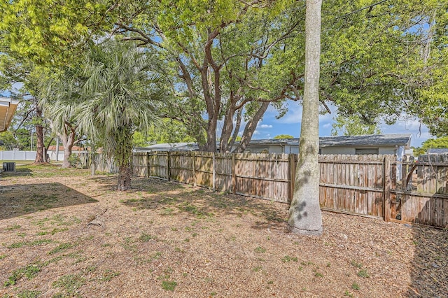 view of yard featuring fence