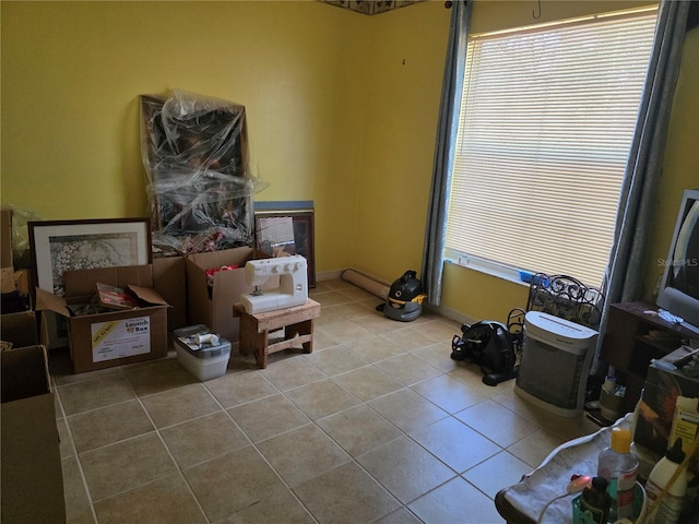 interior space with tile patterned floors