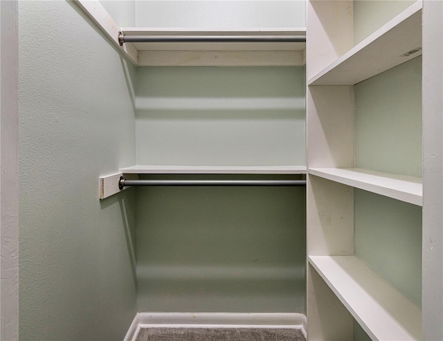 walk in closet featuring carpet