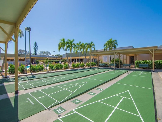 view of community with shuffleboard