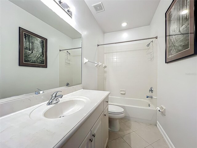 2240 Osprey Ave, Orlando, FL 32814 - bathroom with tile patterned floors, vanity,  shower combination, and recessed lighting