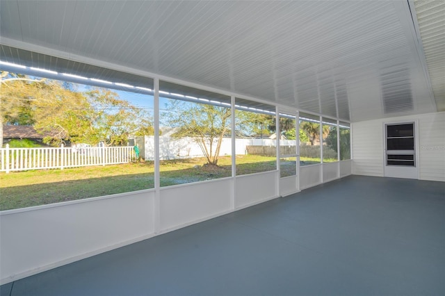 view of unfurnished sunroom