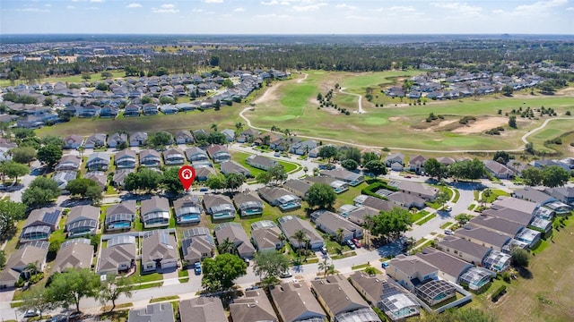 bird's eye view with a residential view and golf course view