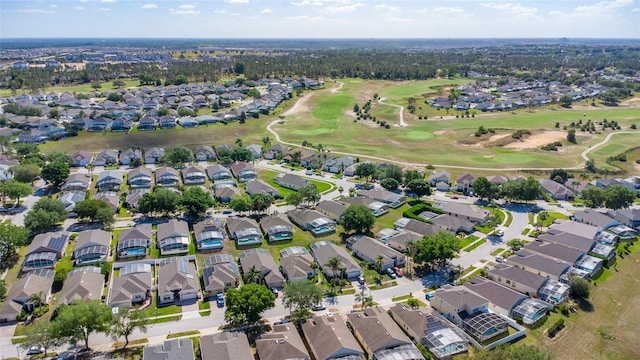 bird's eye view featuring a residential view and view of golf course
