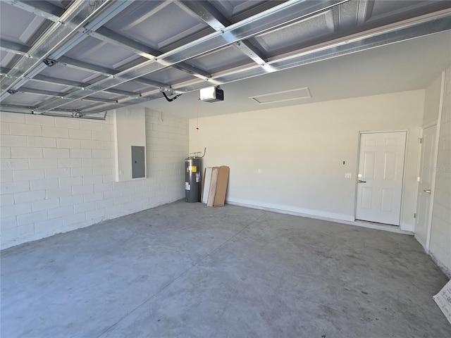 2644 SW 162 Nd Street Rd, Ocala, FL 34473 - garage featuring a garage door opener, electric panel, and water heater