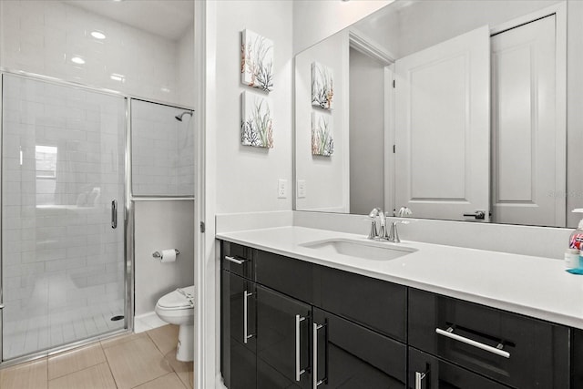 235 Villa Domani Cir, Davenport, FL 33896 - full bathroom featuring vanity, a stall shower, and tile patterned floors