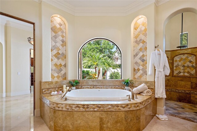 3412 Lilas Ct, Windermere, FL 34786 - full bath featuring a bath and crown molding