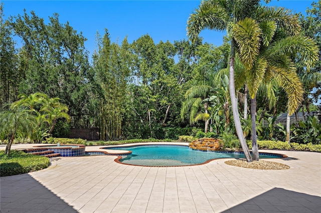 3412 Lilas Ct, Windermere, FL 34786 - view of pool featuring a pool with connected hot tub and a patio area