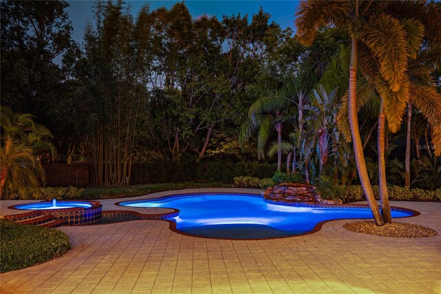 3412 Lilas Ct, Windermere, FL 34786 - view of pool featuring a pool with connected hot tub and a patio