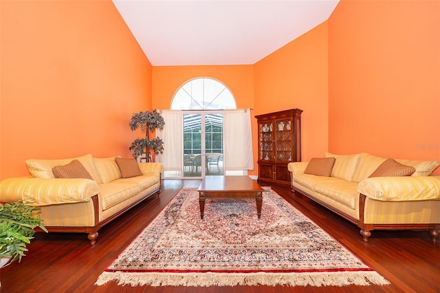 1709 Iverness Ct, Longwood, FL 32779 - living room with dark wood-style flooring and a high ceiling