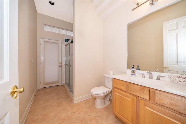 1709 Iverness Ct, Longwood, FL 32779 - bathroom with a shower stall, tile patterned floors, toilet, and vanity