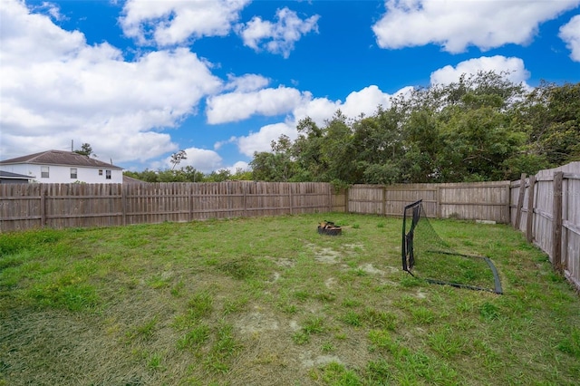 view of yard featuring a fenced backyard
