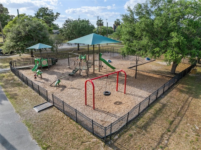 community playground with fence