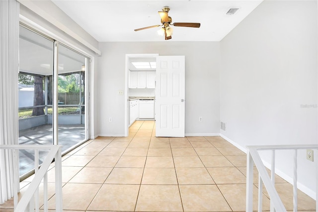 621 Ashberry Ln, Altamonte Springs, FL 32714 - empty room with a ceiling fan, light tile patterned flooring, baseboards, and visible vents