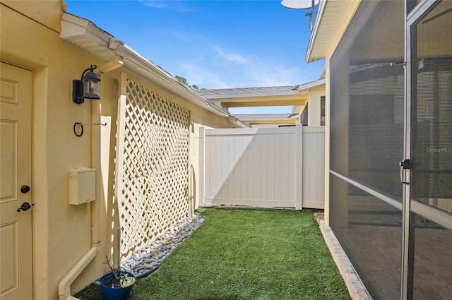view of yard featuring fence