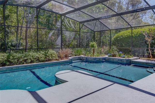 pool featuring glass enclosure