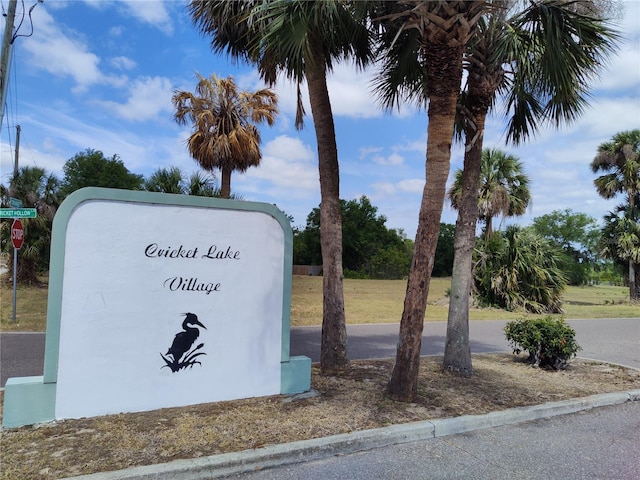 view of community sign