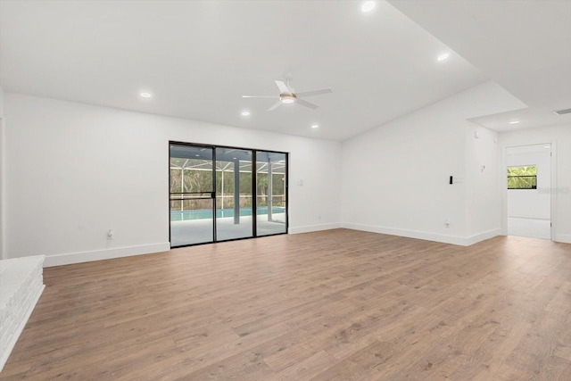345 W Hornbeam Dr, Longwood, FL 32779 - empty room with a ceiling fan, baseboards, recessed lighting, and light wood-type flooring