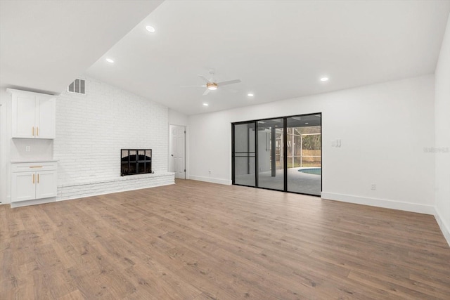 345 W Hornbeam Dr, Longwood, FL 32779 - unfurnished living room with visible vents, a ceiling fan, baseboards, and light wood-style floors