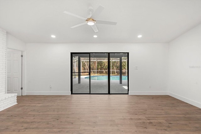 345 W Hornbeam Dr, Longwood, FL 32779 - unfurnished room with recessed lighting, ceiling fan, and wood finished floors