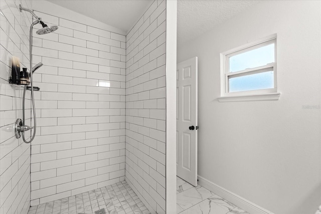 4246 Clarinda St, Orlando, FL 32811 - full bathroom with marble finish floor, a stall shower, and baseboards