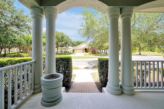 view of patio with a porch