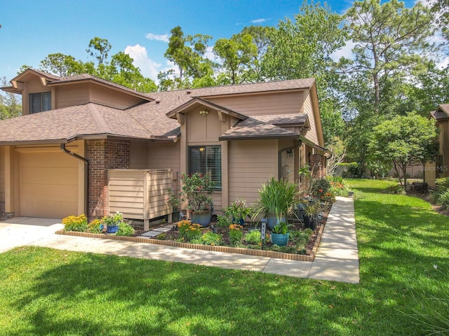 419 Newton Pl, Longwood, FL 32779 - view of front facade featuring driveway, a front yard, an attached garage, and roof with shingles