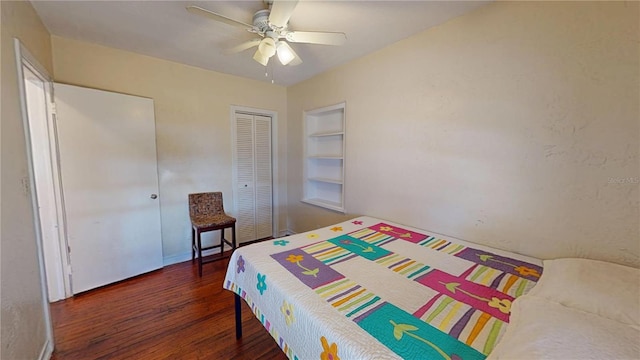340 Zelda Blvd, Daytona Beach, FL 32118 - bedroom featuring wood finished floors, baseboards, a ceiling fan, and a closet