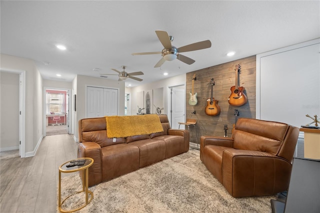 12048 Imaginary Way, Orlando, FL 32832 - living room featuring baseboards, wood finished floors, recessed lighting, and ceiling fan
