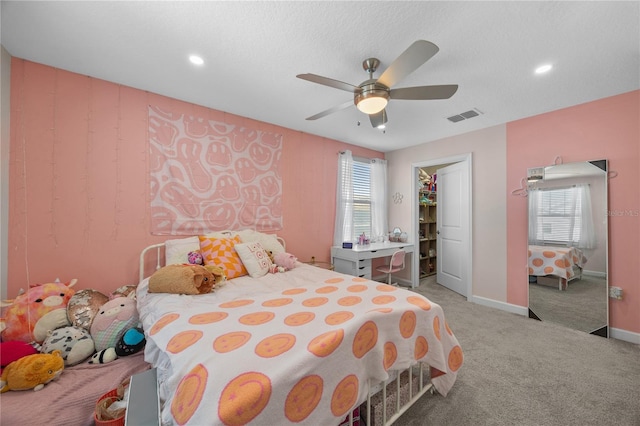 12048 Imaginary Way, Orlando, FL 32832 - carpeted bedroom with recessed lighting, visible vents, baseboards, and ceiling fan