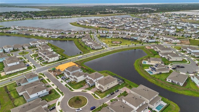 13640 Haulover Beach Ln, Orlando, FL 32827 - bird's eye view with a water view and a residential view