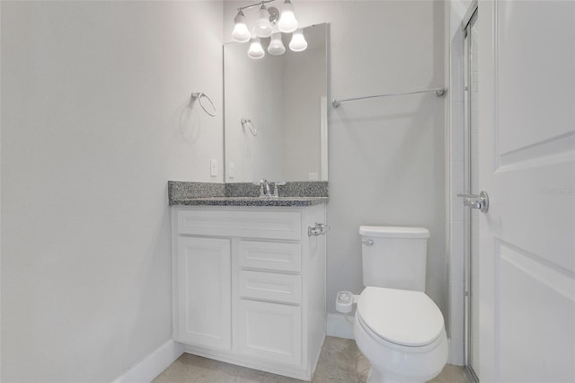 7772 Sweet Star Ave, Orlando, FL 32836 - bathroom with vanity, baseboards, an inviting chandelier, and toilet