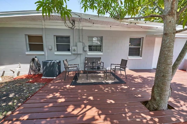 1405 Smith Dr N, Titusville, FL 32780 - wooden deck featuring cooling unit
