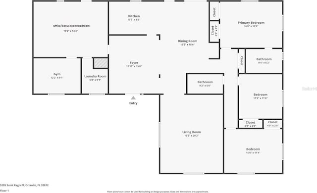 5205 Saint Regis Pl, Belle Isle, FL 32812 - view of room layout