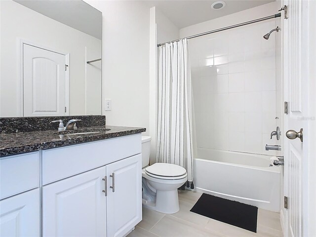 9432 Komika Ln, Winter Garden, FL 34787 - bathroom with vanity, toilet, shower / bathtub combination with curtain, and tile patterned flooring