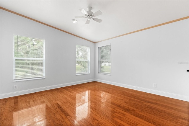 10809 Cedar Cove Dr, Thonotosassa, FL 33592 - unfurnished room featuring baseboards, plenty of natural light, wood finished floors, and lofted ceiling