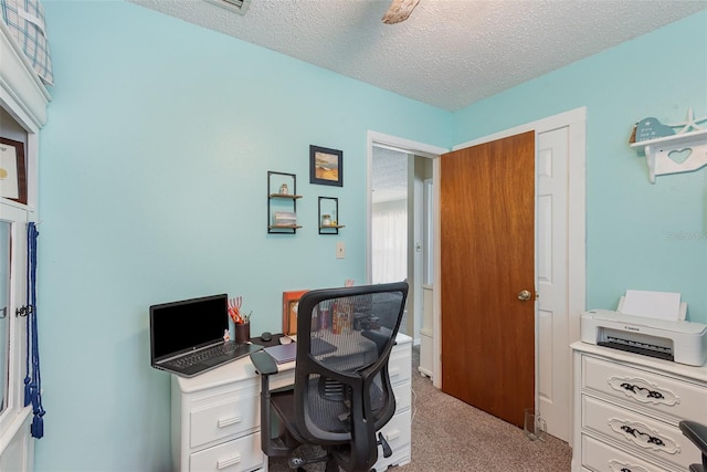 4520 Browning Ave, Titusville, FL 32780 - home office featuring carpet and a textured ceiling