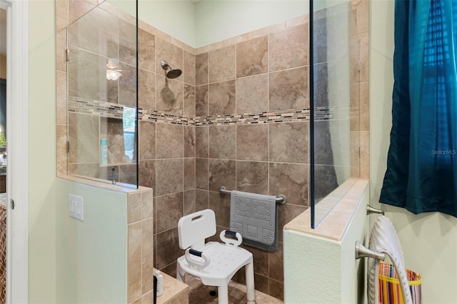 bathroom featuring walk in shower