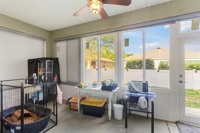 sunroom featuring a healthy amount of sunlight