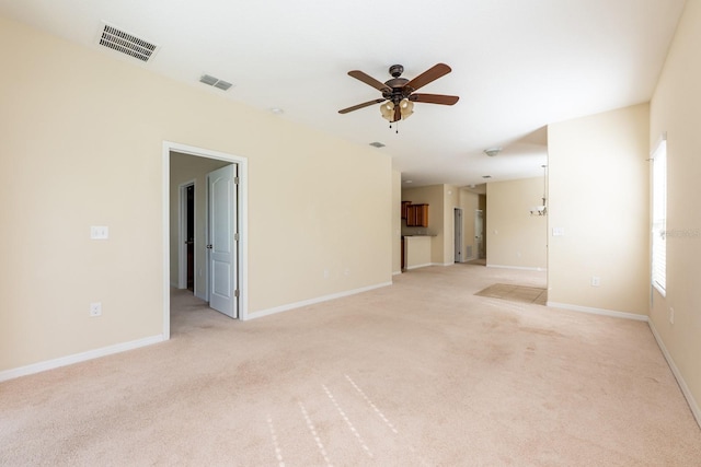 3205 Sonesta Ct Unit F, Clermont, FL 34711 - unfurnished room with a ceiling fan, light carpet, baseboards, and visible vents