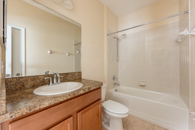 3205 Sonesta Ct Unit F, Clermont, FL 34711 - full bath featuring toilet, tile patterned flooring, vanity, and shower / washtub combination