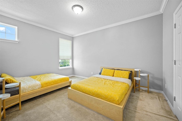 1802 Candlenut Cir, Apopka, FL 32712 - carpeted bedroom featuring a textured ceiling, crown molding, and multiple windows
