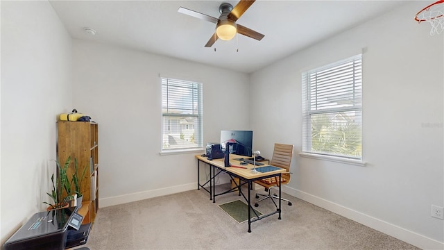 13241 Cormack Ln, Orlando, FL 32827 - office with baseboards, carpet flooring, and a healthy amount of sunlight