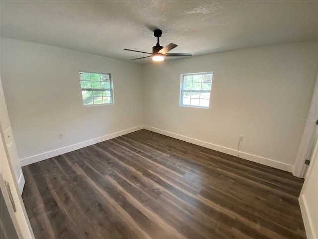 545 Brooks Ct, Polk City, FL 33868 - empty room with baseboards, a textured ceiling, dark wood-style floors, and plenty of natural light